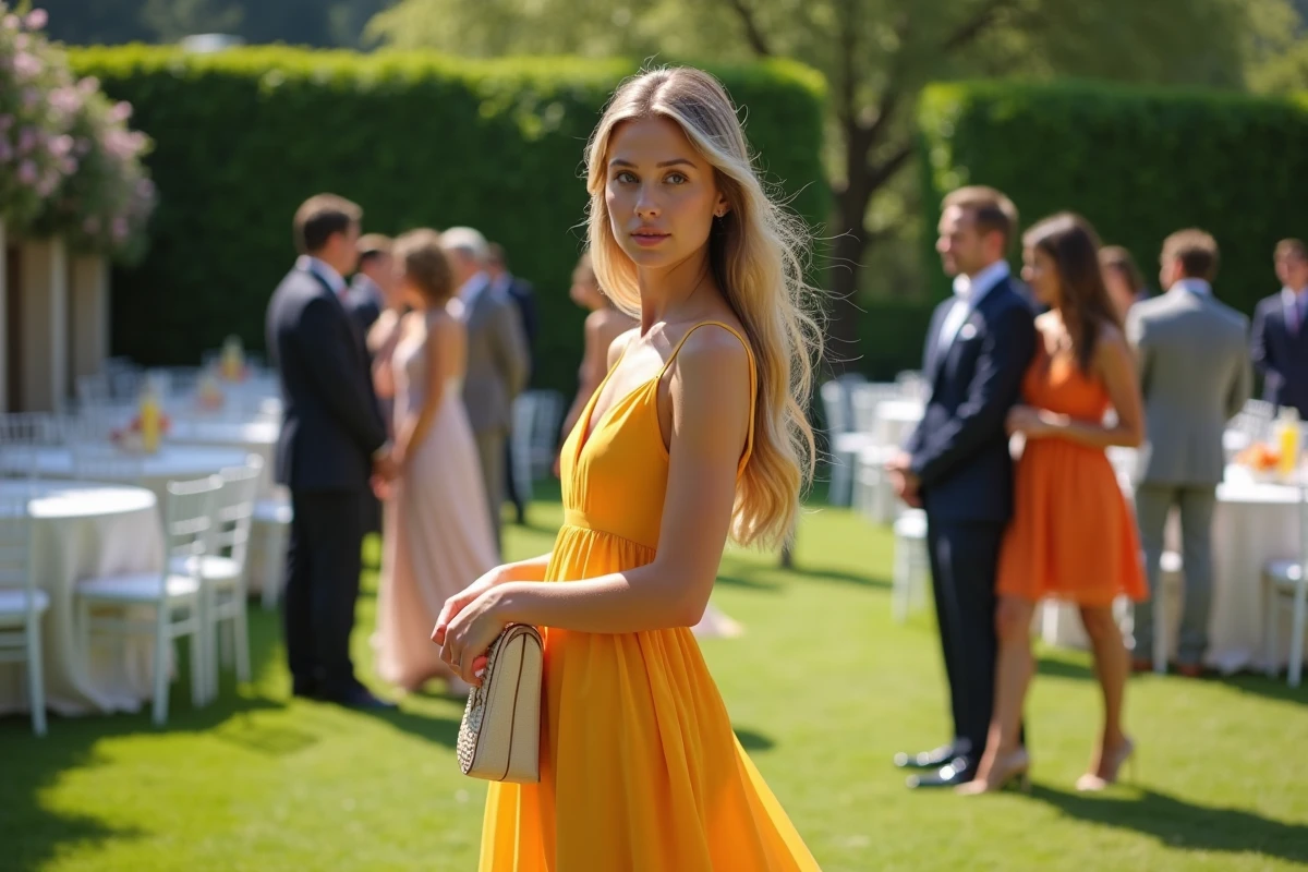 Jeune femme en robe d