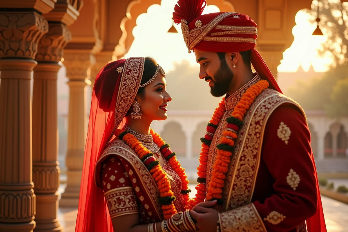 Mariage indien traditionnel à Jaipur avec décor coloré